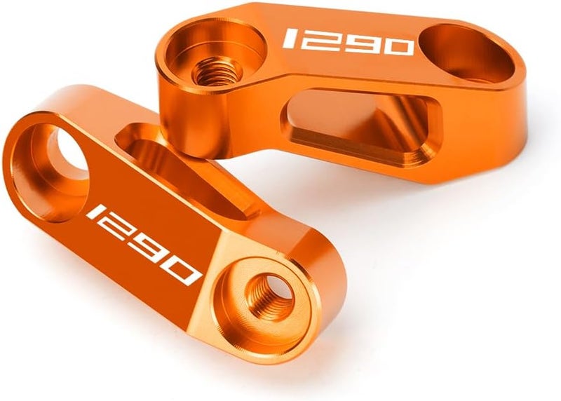 Modeer Compatible with 1290 Adventure 1290 Super Adventure S/R/T 1290 Super Duke R/RR/GT Any year Motorcycle Rearview Mirror Risers Extenders 1290 Accessories (orange) - Image 5